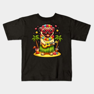 Hawaii Pug Summer Outfits Kids T-Shirt